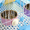 Stainless steel suspension dog bowl cat bowl can be fixed cage stainless steel pet bowl can be removed for easy cleaning bowl