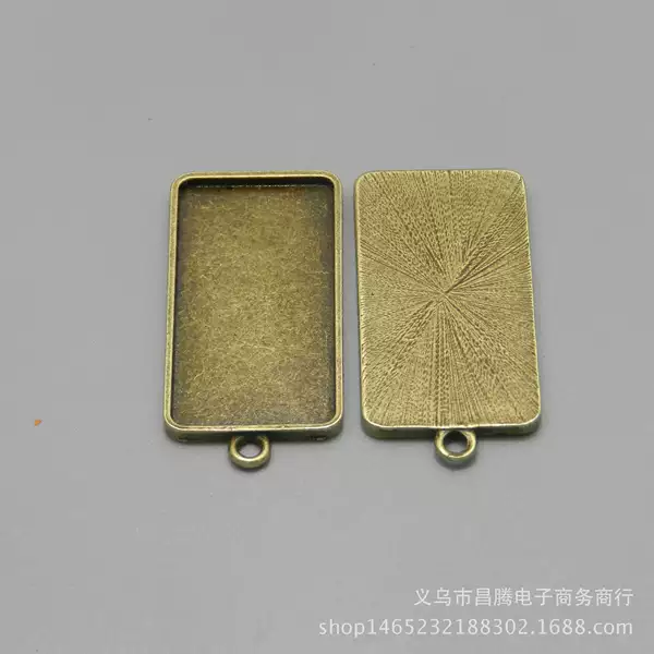 Glossy alloy pendant bottom support inner 20X38mm rectangular Time Gem bottom support DIY jewelry accessories