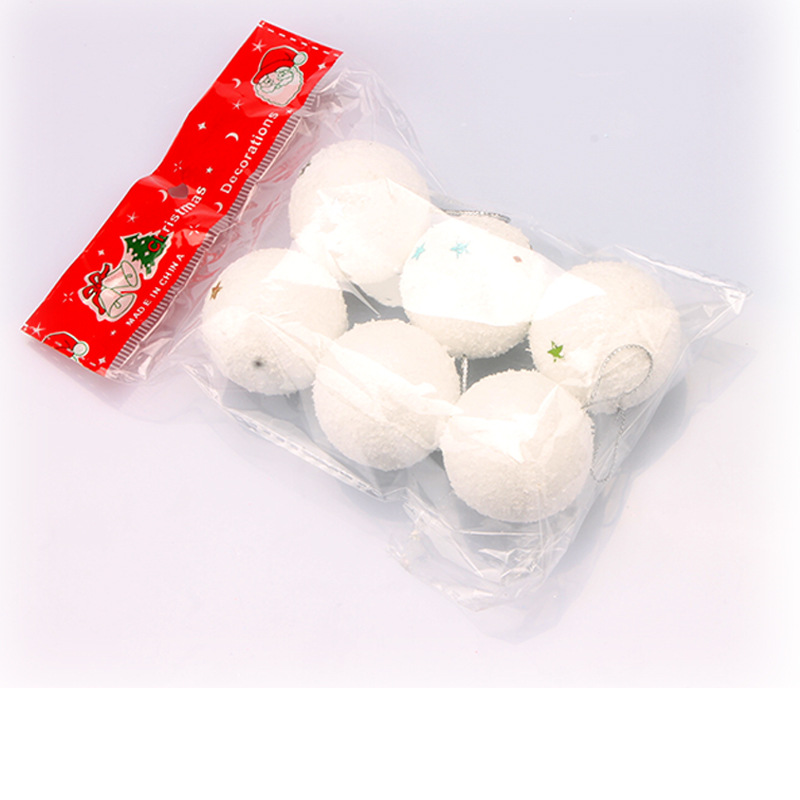 Juego de árbol de Navidad accesorios de decoración 4cm Navidad bola de nieve decoración bola de nieve BOLA DE Navidad paquete de 6 piezas