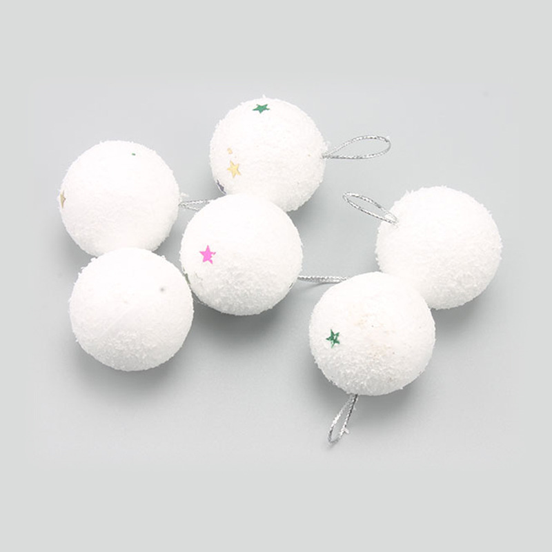 Juego de árbol de Navidad accesorios de decoración 4cm Navidad bola de nieve decoración bola de nieve BOLA DE Navidad paquete de 6 piezas