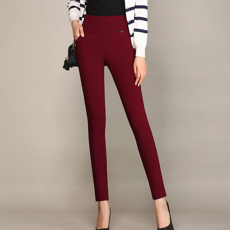 Демисезонные осенние эластичные леггинсы, карандаш, брюки, высокая талия, плюс size, облегающие