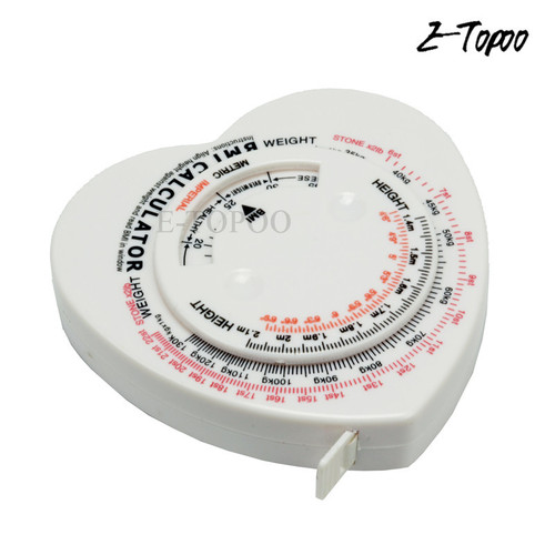 Factory quality 1.5M ribbon heart-shaped BMI tape measure new