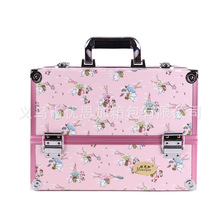 热卖多花色双开手提铝合金化妆箱多功能美甲美容纹绣铝箱批发定制