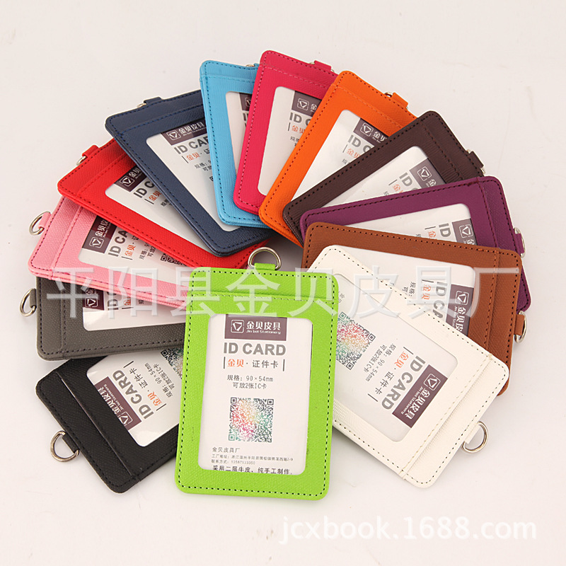 Fábrica al por mayor titular de la tarjeta de Trabajo de La PU imitación de cuero Tarjeta de Identificación estudiante insignia titular de la tarjeta de trabajo