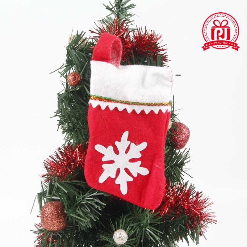 Navidad calcetines no tejidos calcetines de navidad colgante decoraciones de navidad decoración del árbol de navidad colgante pequeño