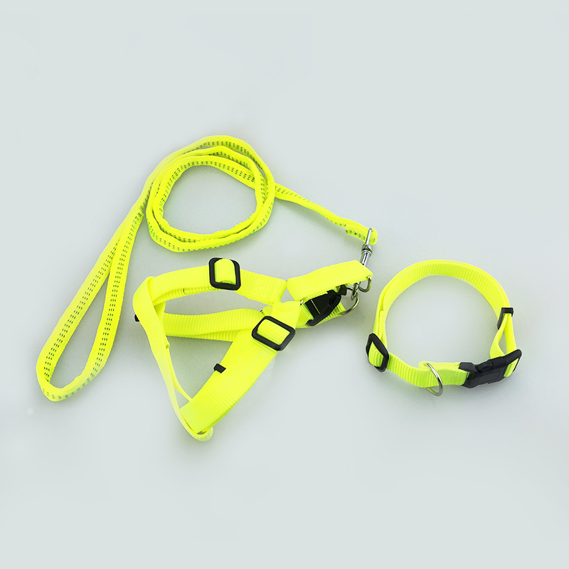 Corda de tracción para perros, collar de cinturón de pecho, tres piezas, cadena de pelo de Teddy, pequeño perro, promoción de pecho y espalda