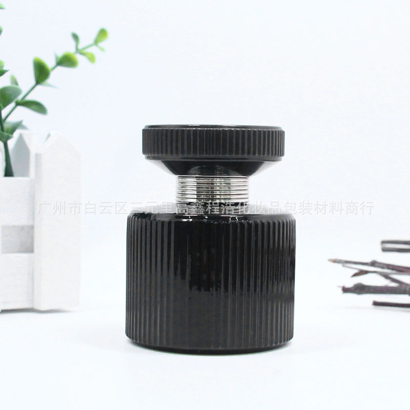圆柱香水瓶 50ml黑色香水瓶 喷涂香水瓶 喷雾玻璃瓶 香水空瓶