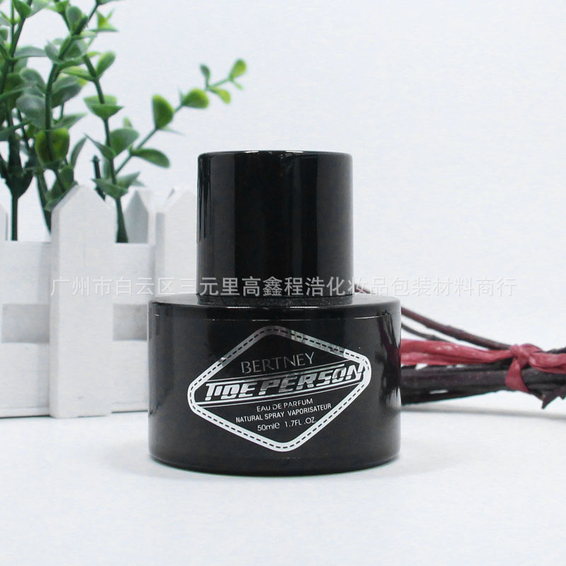 50ML黑色圆柱香水瓶 外贸香水瓶 喷涂香水瓶 50ml男士香水瓶