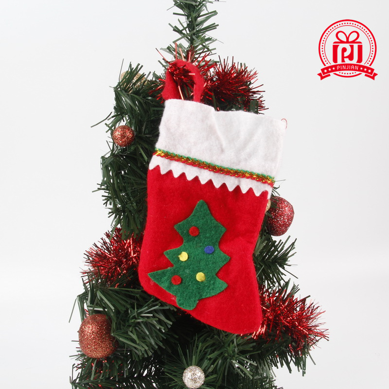 Navidad calcetines no tejidos calcetines de navidad colgante decoraciones de navidad decoración del árbol de navidad colgante pequeño