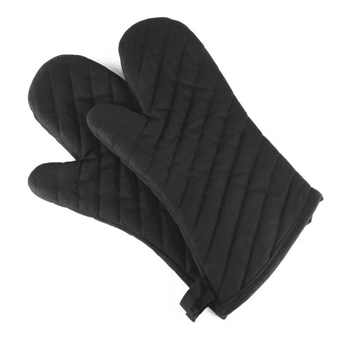 Black Striped Microwave Heat Insulating High-Temperature Resistant Anti-Slip Silicone Gloves for Oven Baking Pot Handling - Direct Manufacturer Sales