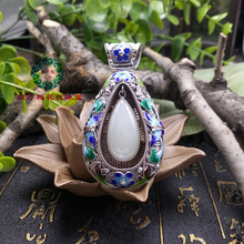 燕京八绝花丝镶嵌吊坠 宫廷古法手工艺品 非遗烧蓝复古民族风吊坠