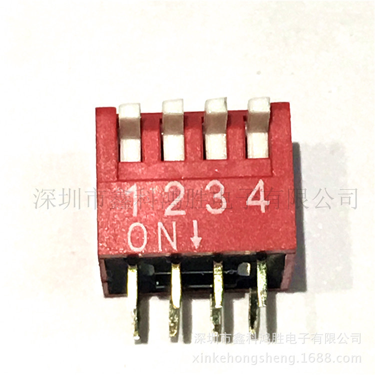 厂家直销DIP  拨码开关2.54MM 侧拨4位 双排8脚插件防潮耐久