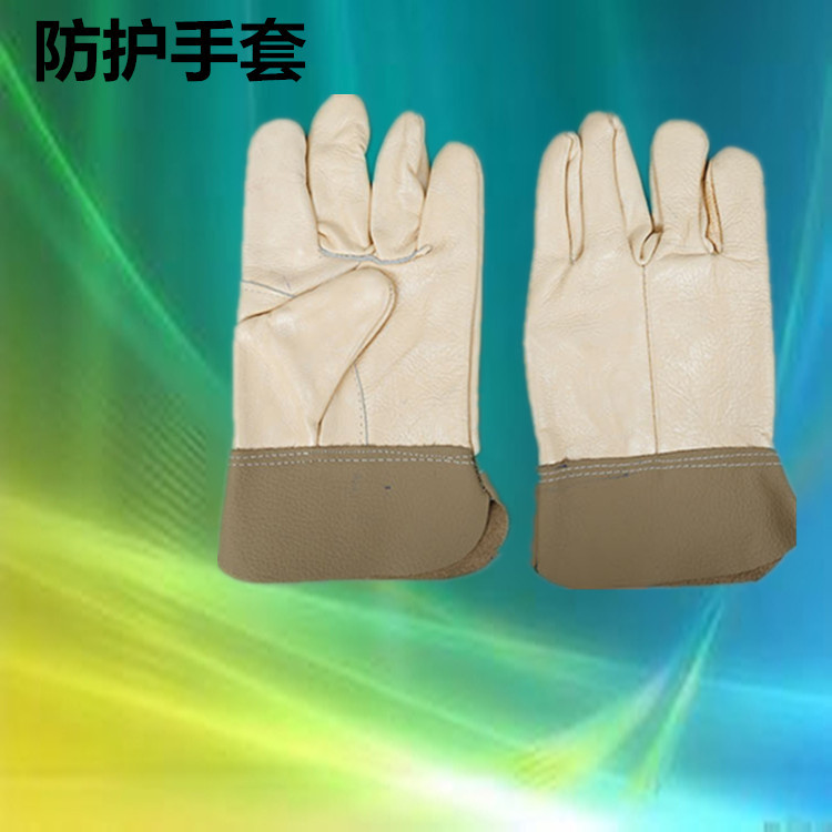 电焊手套家私短隔热耐磨全皮浅色焊工批发防烫耐高温短款烧焊