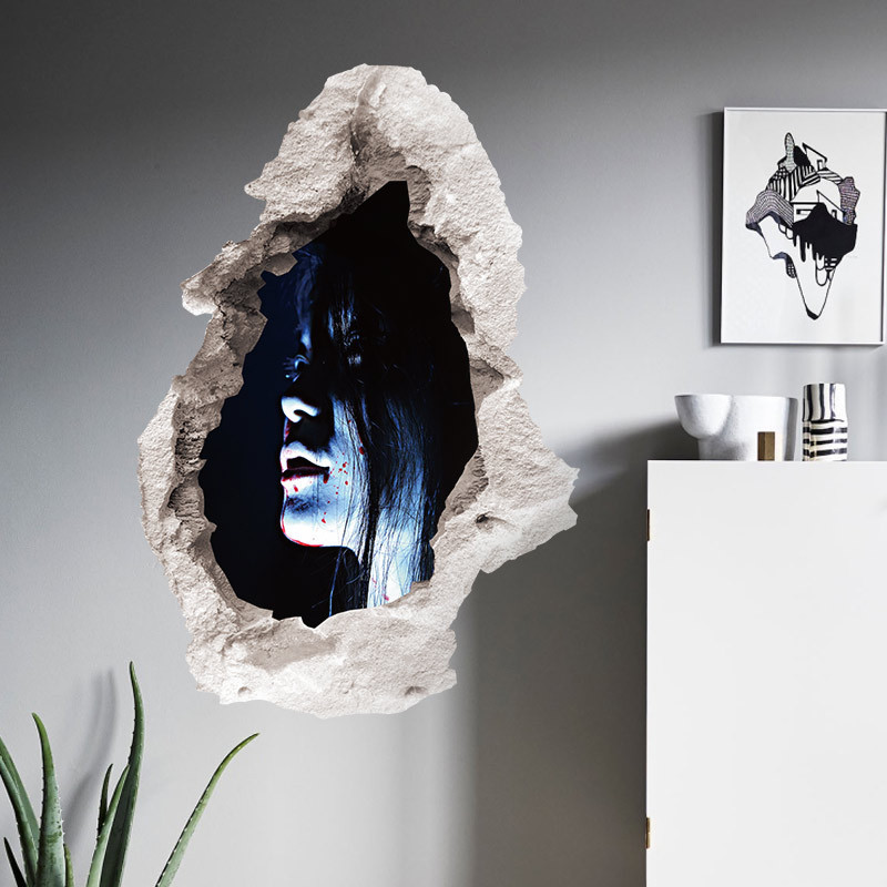 Halloween horor 3d samolepky na zeď duch dekorace pokoje_voghion.com