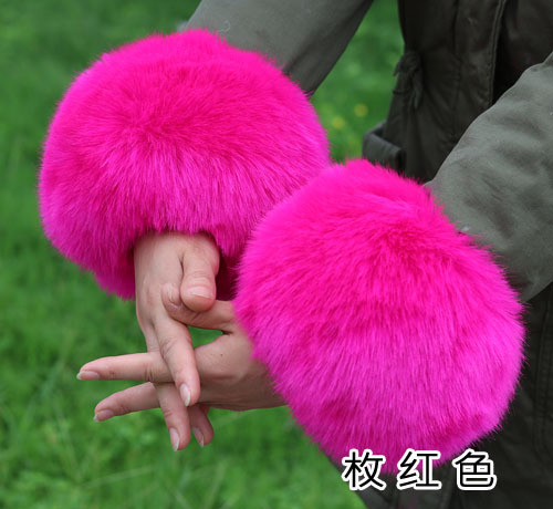 Pulsera de piel de zorro de piel sintética de piel de mapache pulsera de piel de conejo de piel sintética