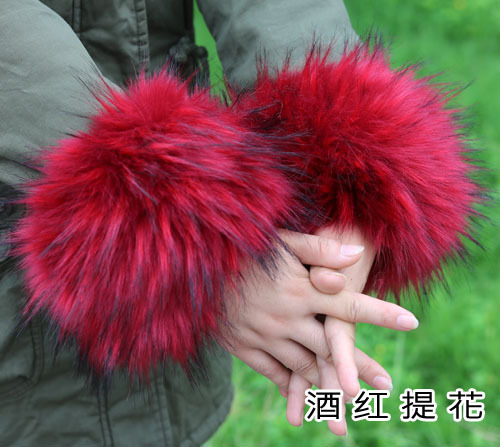 Pulsera de piel de zorro de piel sintética de piel de mapache pulsera de piel de conejo de piel sintética