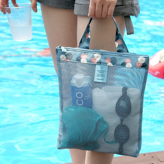 Summer Swimming Beach Bag Swimwear Mesh Storage Bag Mesh Storage Bag Wash Bag Sports Handbag Small