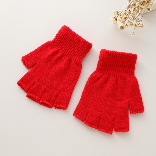 solid color winter keep warm knitted gloves for men and women