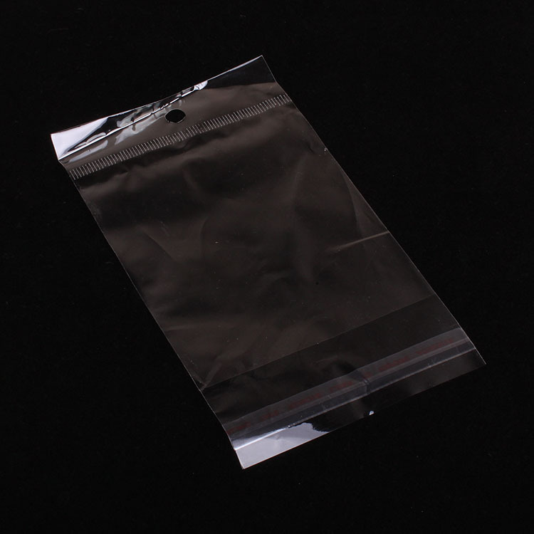 厂家直销 包装饰品透明opp自封袋子带挂带胶 8*14cm内空8*9cm左右