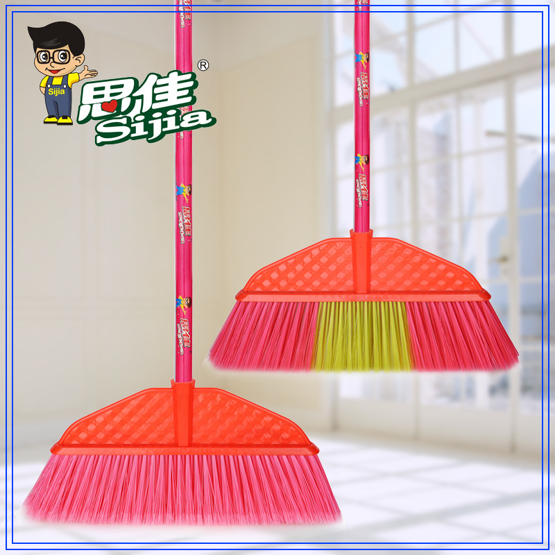 Sijia Plastic Broom Large Sanitation Broom School Industrial Sweeping Hard Hair Broom Sweeping Outdoor Water Sweeping Wooden Handle Broom