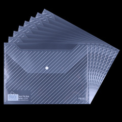 Powerful stationery 5501 A4 button file bag document set file cover transparent blue
