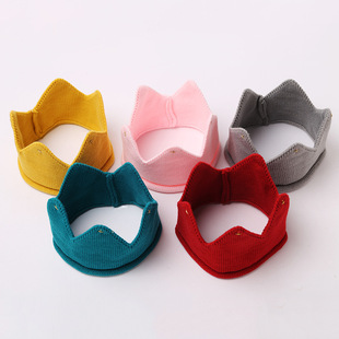 Home Factory Knitted Baby Pullover Cap Autumn and Winter New Children Crown Cap Baby Shape Childrens Hat Birthday Hat