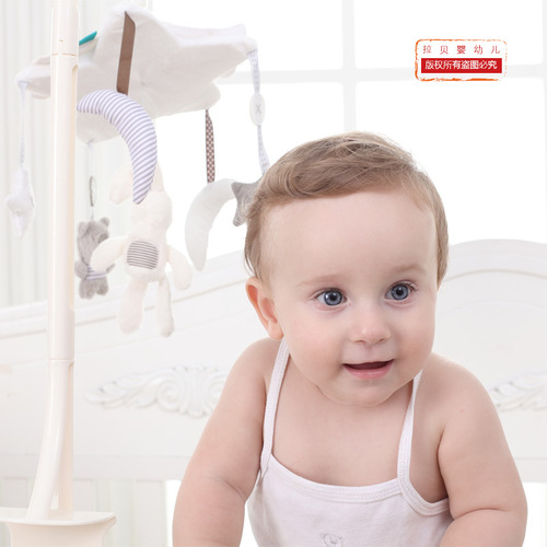 Baby toys five-pointed star plush bunny bear rotating music bedside bell music box bed bell