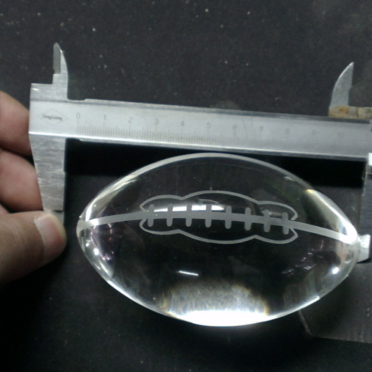 10CM鸭蛋形状水晶橄榄球工艺品椭圆棒球造型摆件纪念品雕刻LOGO