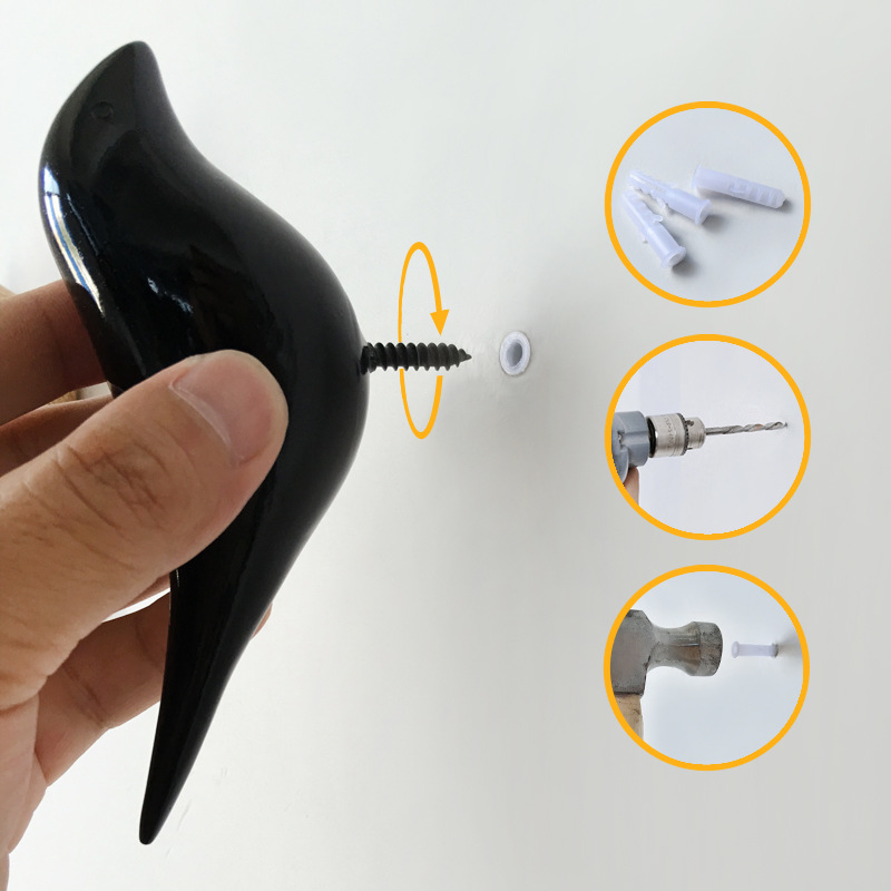 Venta al por mayor transfronteriza de la pared del hogar Decoración de aves gancho de animales decoración de la pared detrás de la puerta percha gancho de ropa de abrigo tridimensional