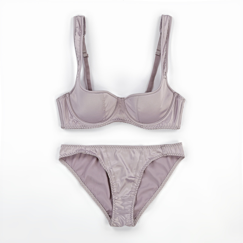 1611 New European and American women's underwear satin smooth thin cotton half cup bra set bra 1611 New European and American women's underwear satin smooth thin cotton half cup bra set bra