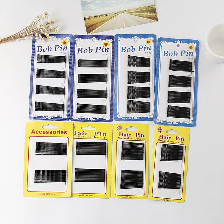 Black Bob Pins / Hairgrips, Steel Wire, Multiple Lengths & Counts (36/60 pcs)