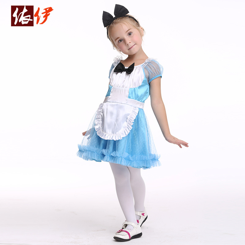 Halloween children's clothing European and American cosplay performance clothing girls maid dress role-playing dress factory outlet