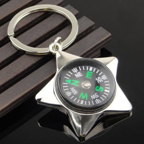 Car gift compass keychain advertising campaign small gift metal keychain bottle opener customization