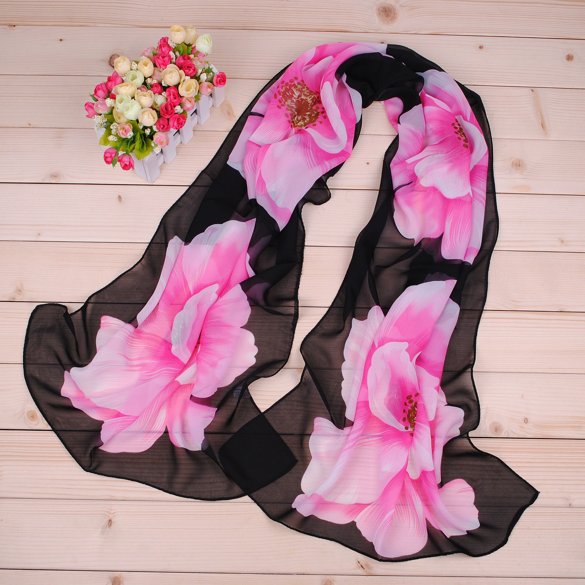 Fashionable refreshing shiffon scarf, shiffon with print, wholesale