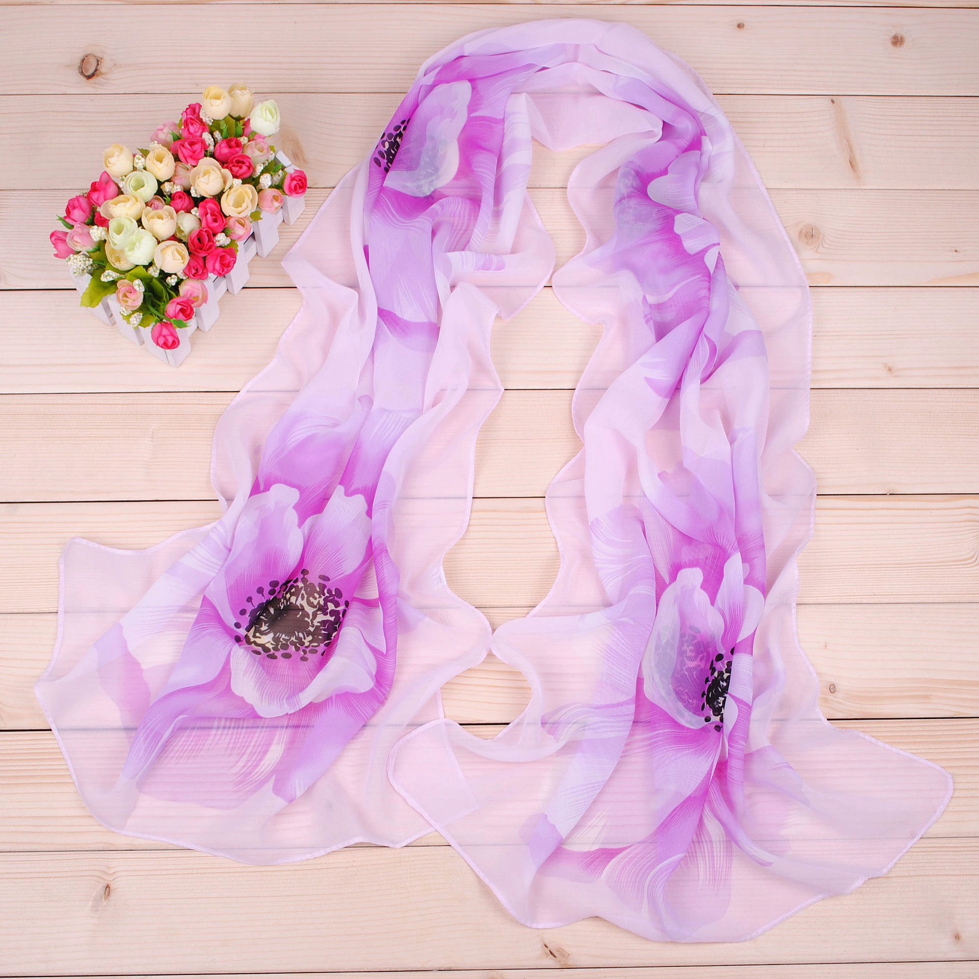 Fashionable refreshing shiffon scarf, shiffon with print, wholesale
