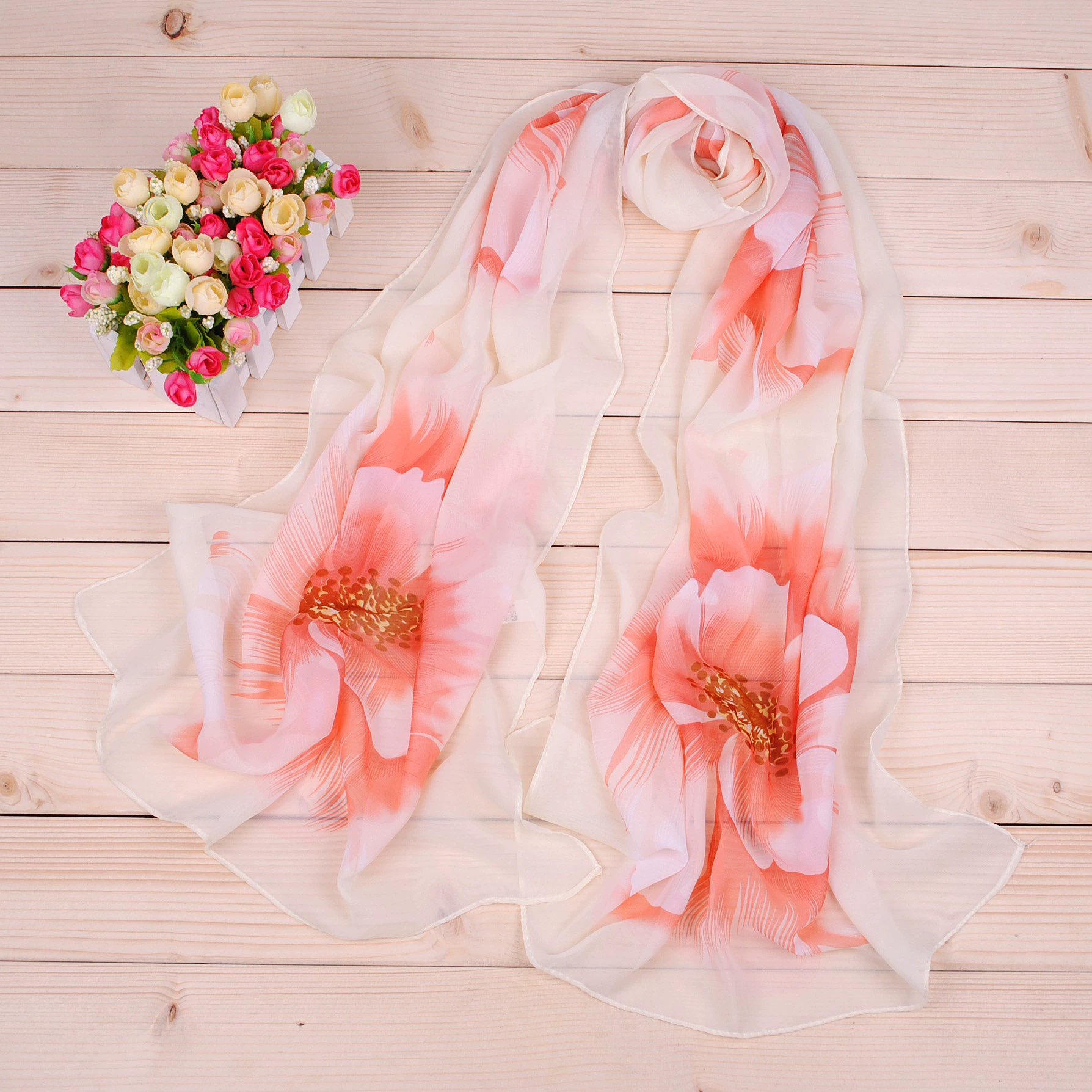 Fashionable refreshing shiffon scarf, shiffon with print, wholesale