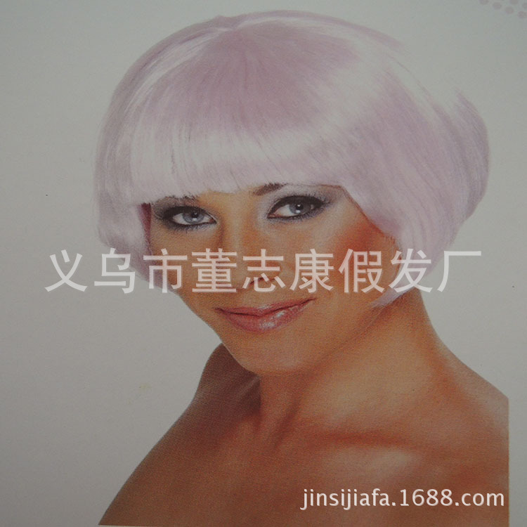 Suministro transfronterizo Carnaval Qi Bangs estudiante Festival de Pelo colorido BoBo cabeza Halloween estudiante corto Peluca de pelo tocado image 7