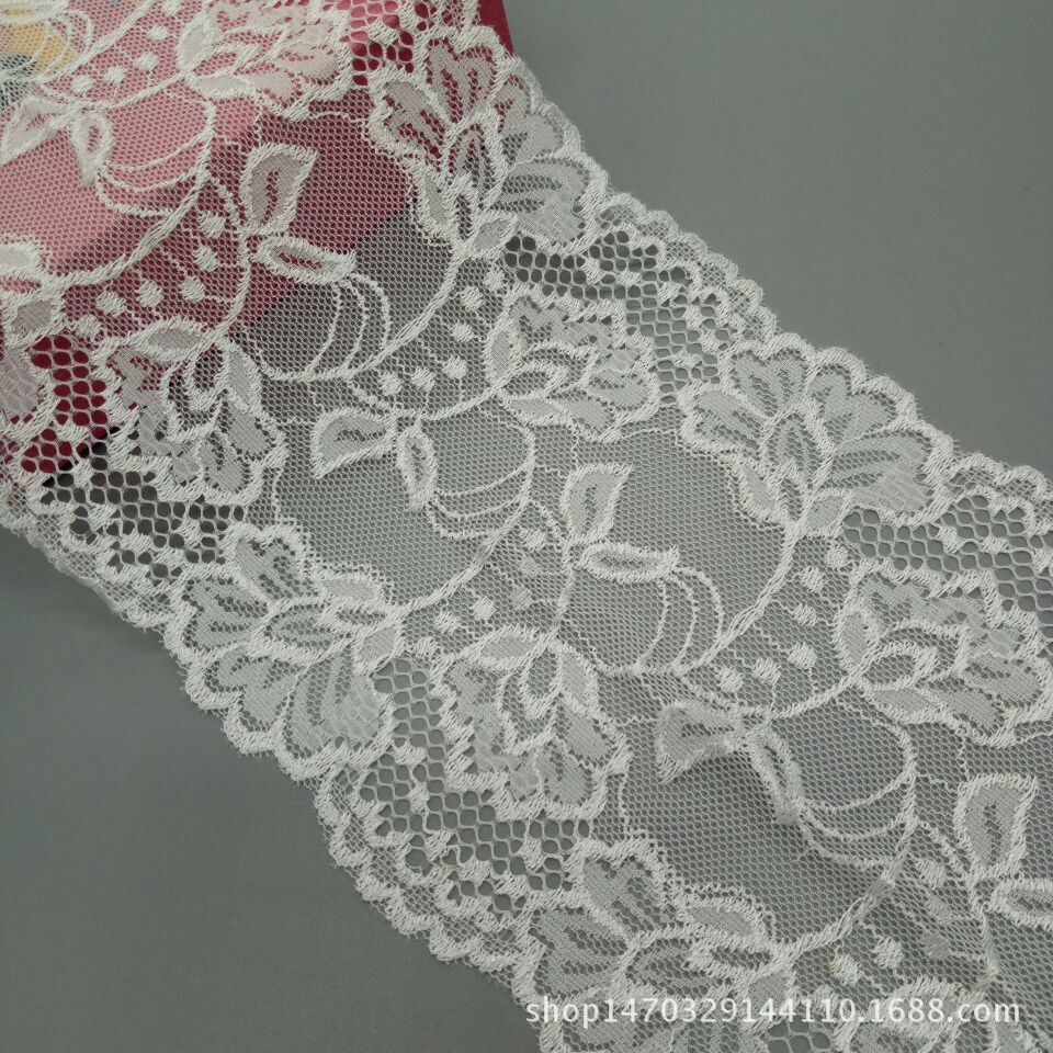 厂家直销现货批发15cm压纱版弹力蕾丝花边供应各种情趣内衣花边