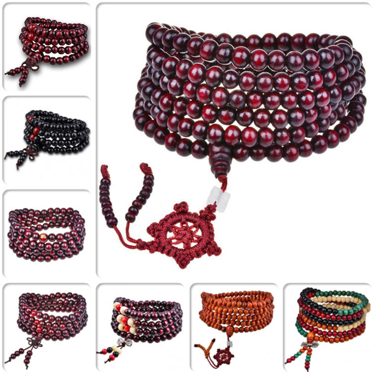 Taobao gift activities give beads 108 imitation lobular red sandalwood beads bracelet bracelet jewelry