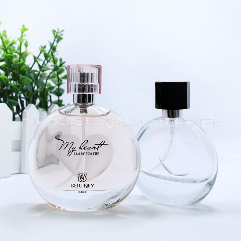 供应50ml心形香水瓶 玻璃香水瓶  喷雾瓶 沙林盖 现货香水瓶50ml