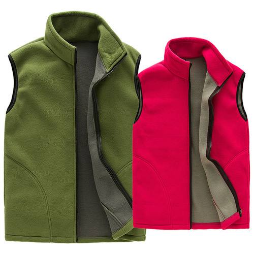 Outdoor fleece jacket for men and women, polar fleece outer wear, spring, autumn and winter warm and thickened activity vest vest jacket