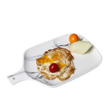 Черно -белая мраморная столовая европейская стиль творческая говяжья тарелка блюдо из ресторана керамическая тарелка на основе обстановки стойла