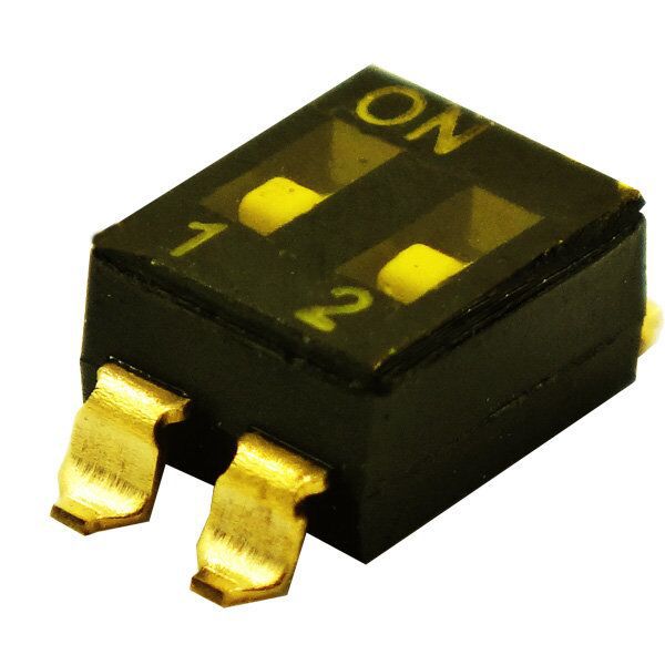 厂家直销台湾正品黑色顶拨直插耐高温镀金拨码开关DSIC02TSGER