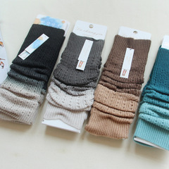日系柔軟仿羊絨漸變堆堆襪套腳套 秋冬保暖針織護腿套長筒襪套