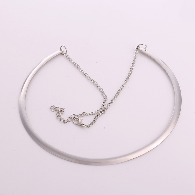 Han Huo Xu Hao's Same Style Metal Thin Circle Glossy Necklace Catwalk Thin Collar Short Clavicle Chain Sweater Chain Han Huo Xu Hao's Same Style Metal Thin Circle Glossy Necklace Catwalk Thin Collar Short Clavicle Chain Sweater Chain