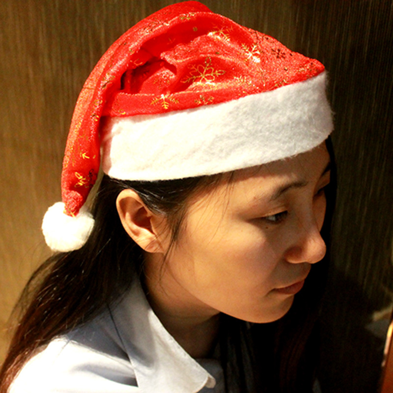 Navidad sombrero de copo de nieve de oro, Navidad sombrero de terciopelo de oro
