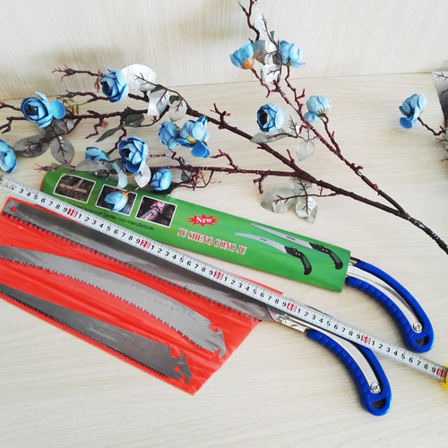 Hardware garden tools, bent saw, iron handle, three-piece set, bent saw, straight head, chicken tail saw, woodworking saw, fruit branch hand saw