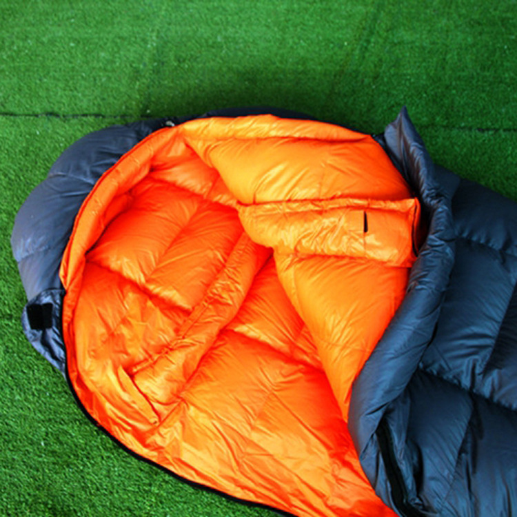 Durable keep warm travel sleeping bag for camping with down