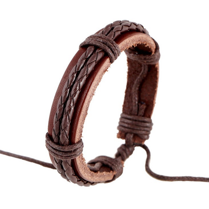 Retro woven leather bracelet handmade
