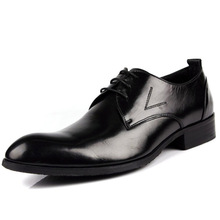 乐福鞋英伦复古磨砂真皮商务休闲皮鞋男潮流系带反绒皮尖头翻毛男